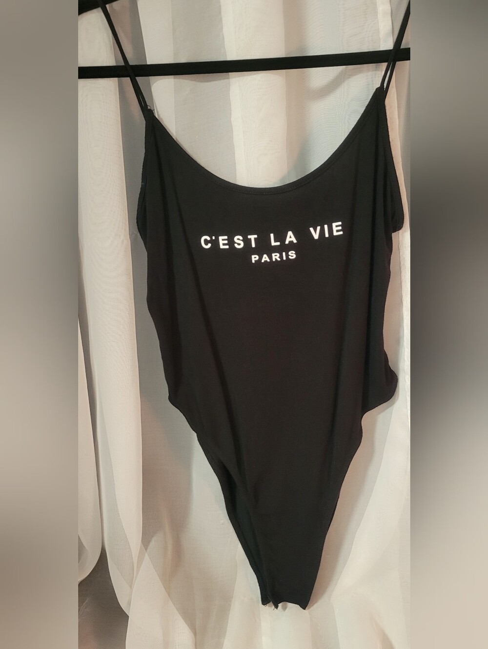 SHEIN Black Women's Graphic Bodysuit